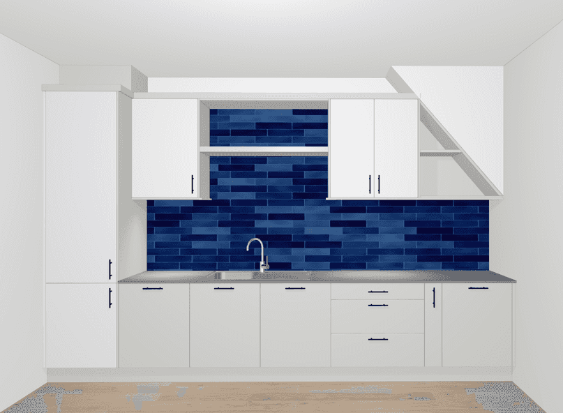 British Matt white slab light grey/white kitchen thumbnail 8
