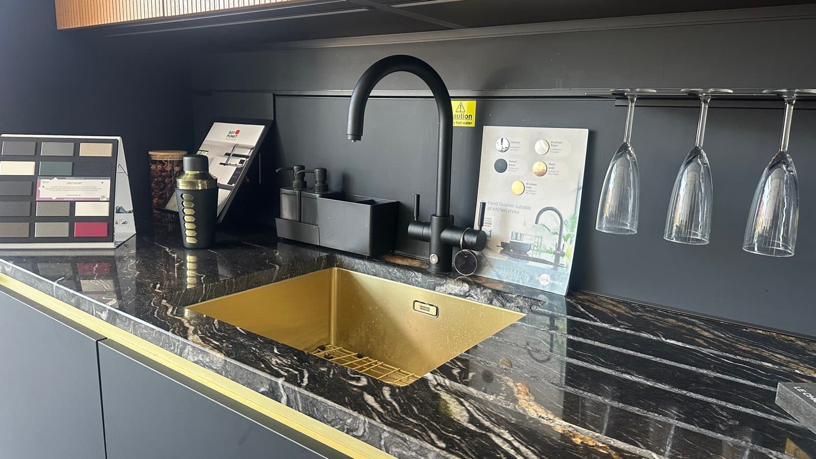 Rotpunkt Matt Black Handleless Kitchen image 1